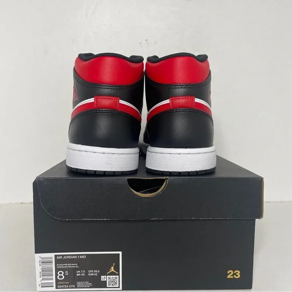 Nike Air Jordan 1 Retro Mid “Bred Toe/Fire Red” 2023